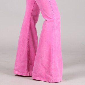 Chatoyant Mineral Wash Bell Bottoms Bubble Gum Pink Medium